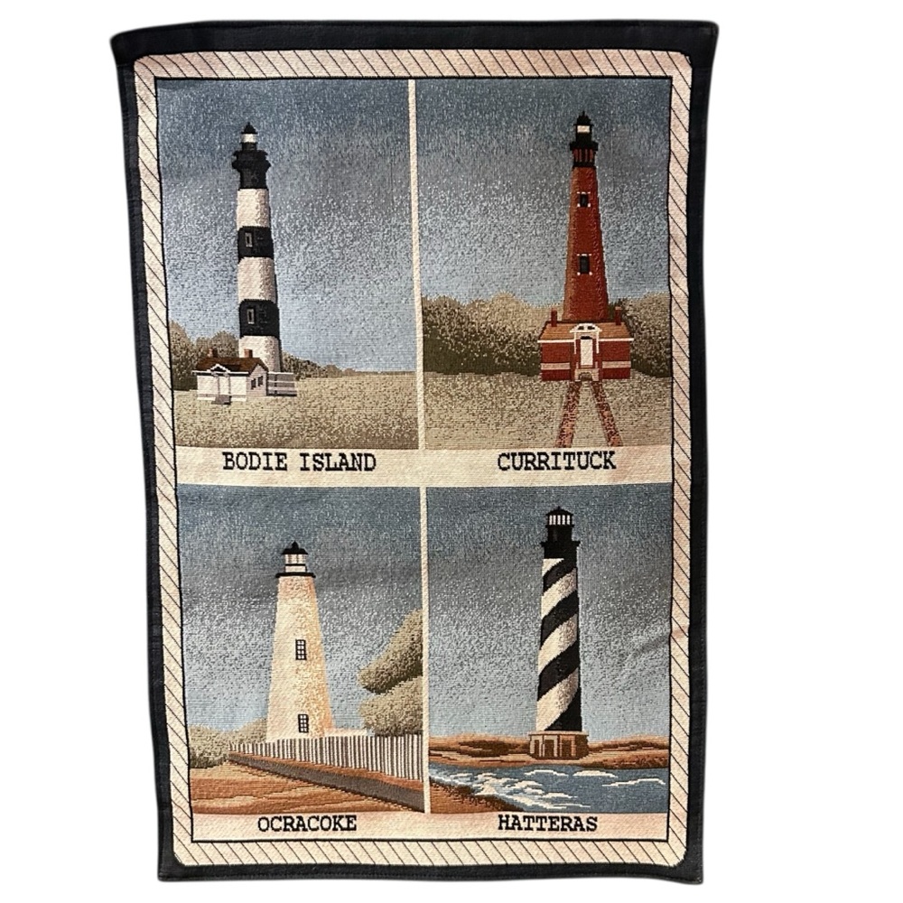 North Carolina Lighthouse Tapestry Wall Hanging Coastal Nautical Decor